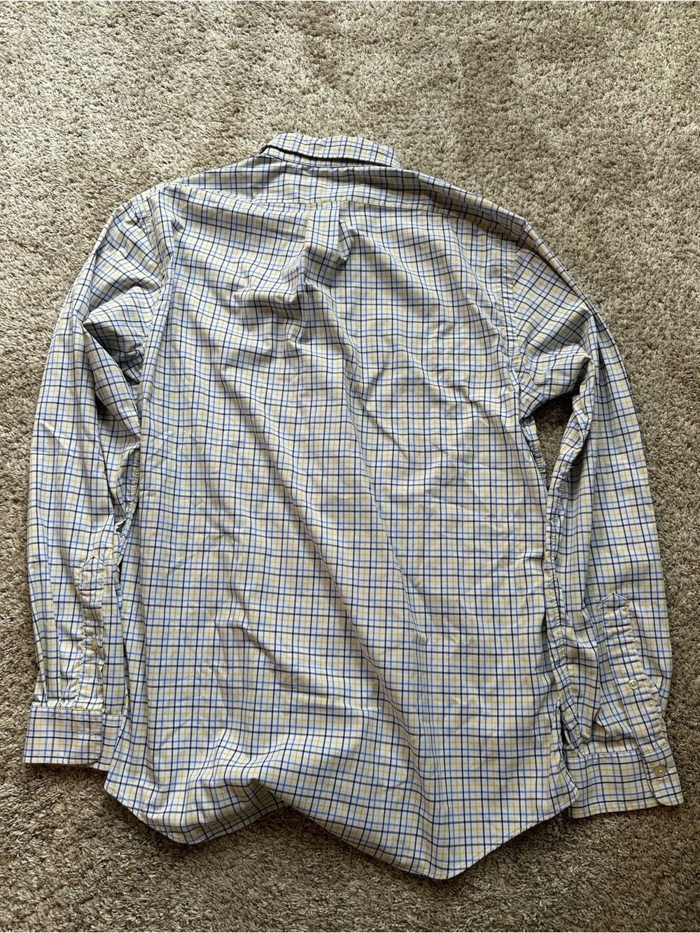 Ralph Lauren Men's White Shirt with Blue and Yellow Plaid - Picture 4 of 4
